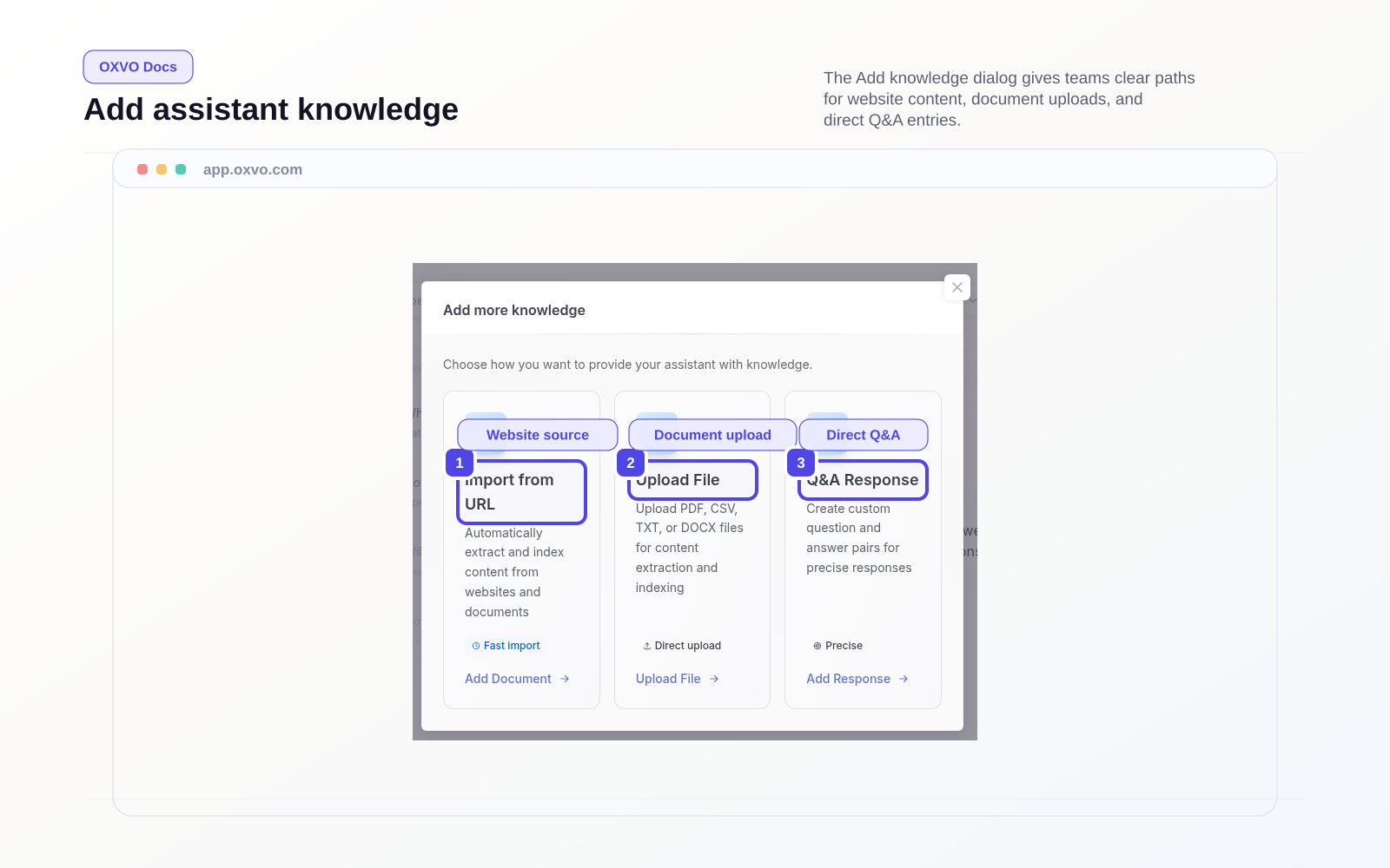 Add knowledge options in Data Sources
