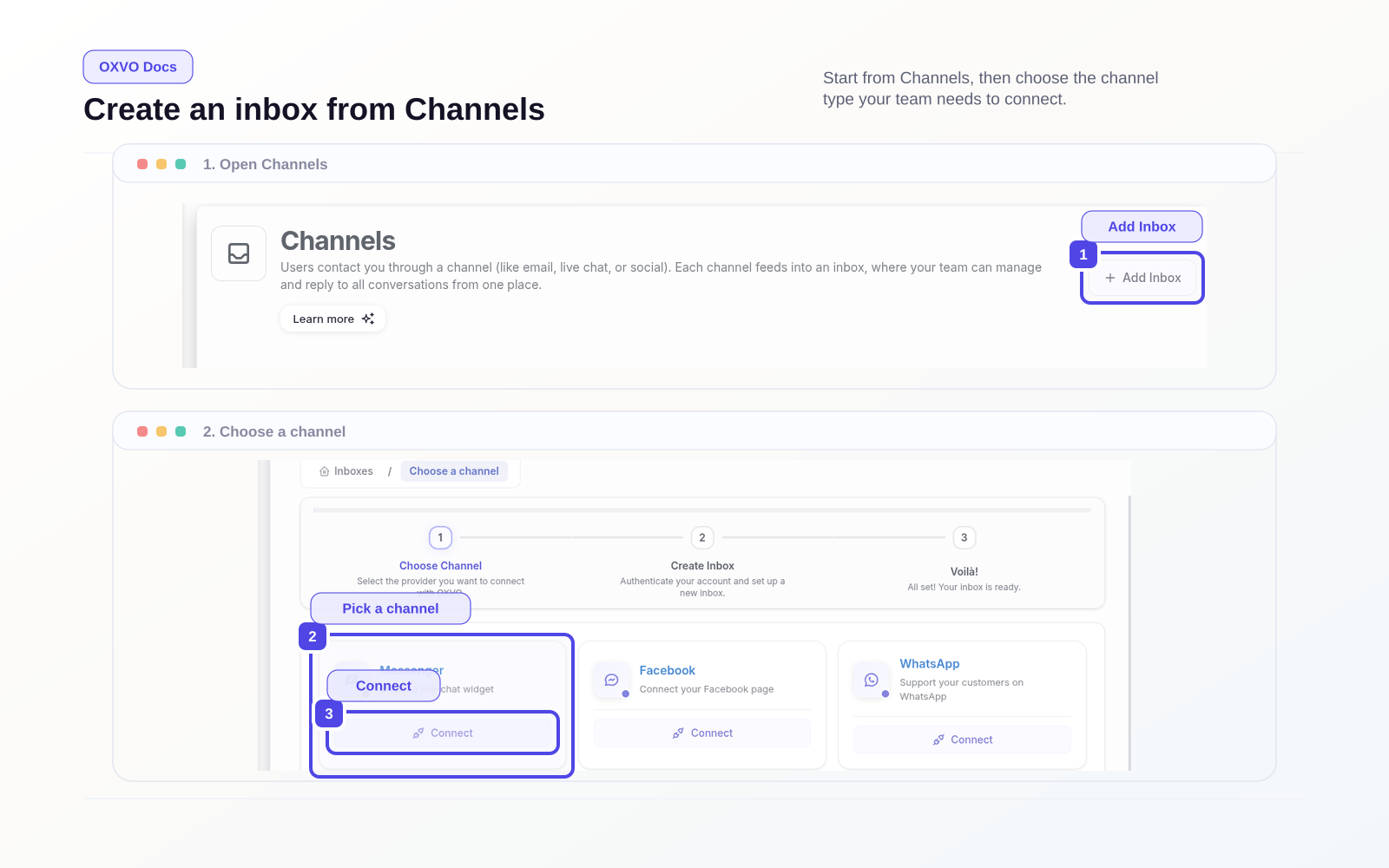 Create an inbox from Channels