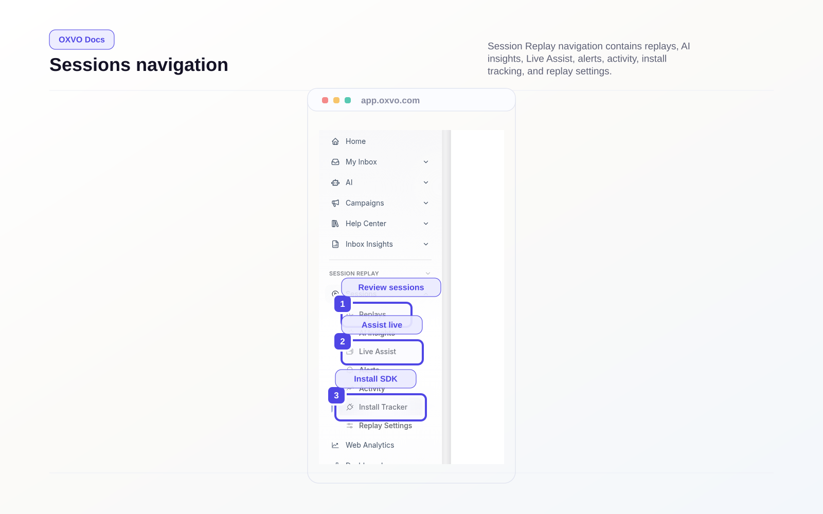 Sessions Module Navigation