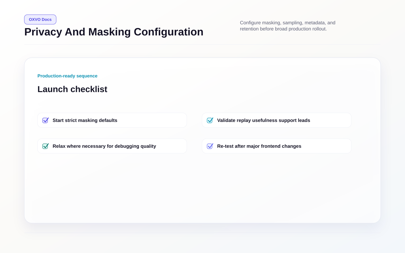 Privacy And Masking Configuration