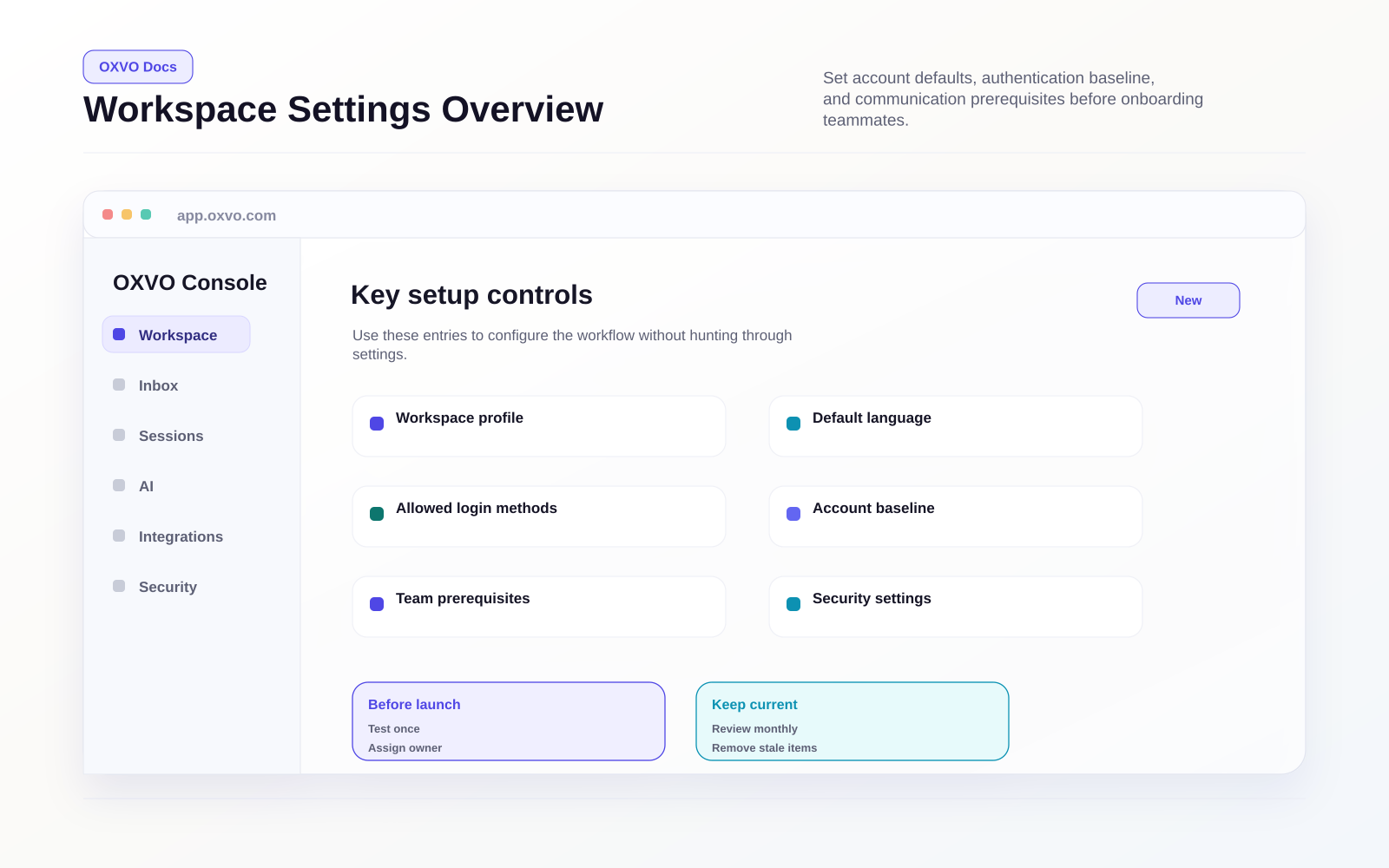 Workspace Settings Overview